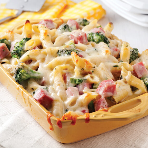 Gratin de pennes au jambon et brocoli