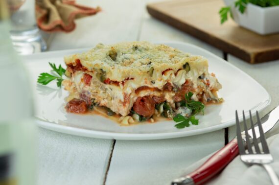 Lasagne crémeuse aux légumes rôtis