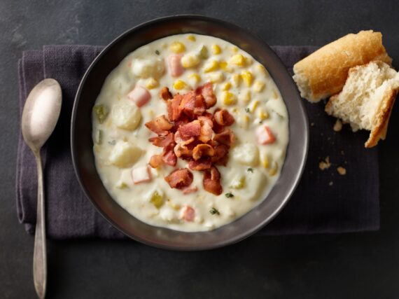Chaudrée de maïs et bacon