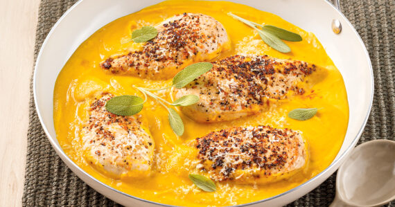 Poulet sauce crémeuse à la courge
